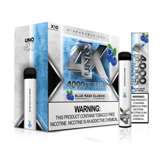 UNO 4K Tobacco Free Nicotine Disposable (Box of 10)