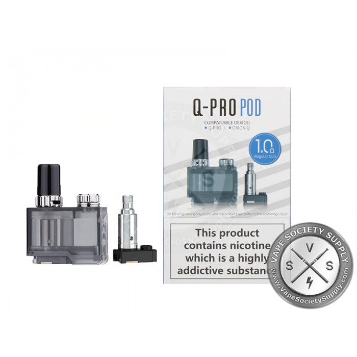 Orion Q Pro Replacement Pods by Lost Vape (Empty Pod - 1 Pcs) + (1.0 ohm coils - 2pcs)