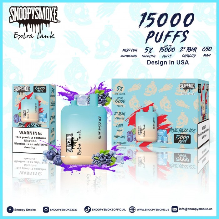 SnoopySmoke Extra Tank 15000 Puffs Disposable (Box of 10)