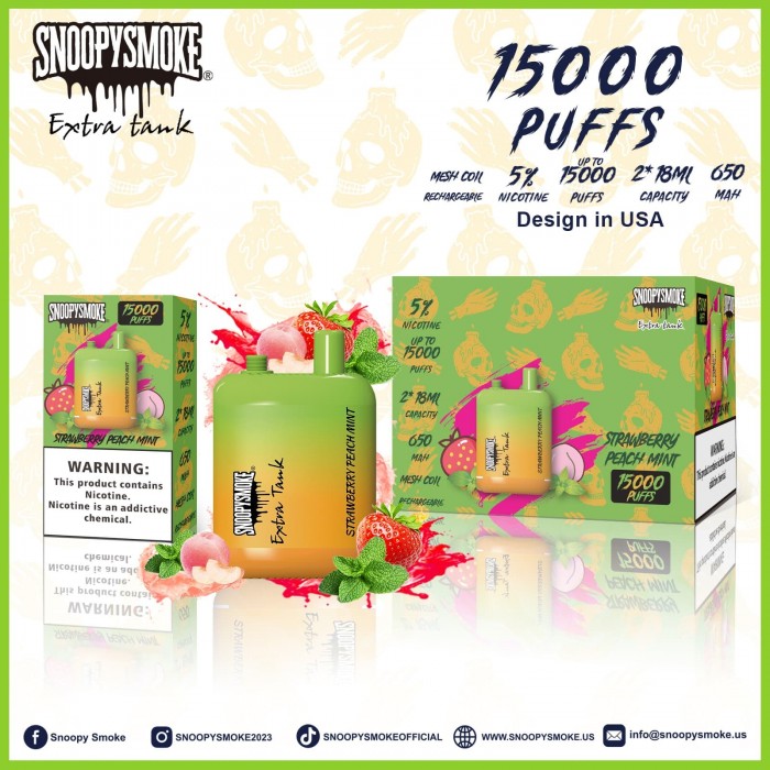 SnoopySmoke Extra Tank 15000 Puffs Disposable (Box of 10)