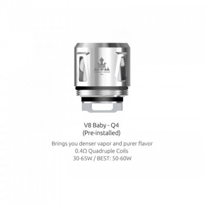 TFV8 Baby - Q4 Replacement Coils by Smok  (5-Pcs Per Pack)