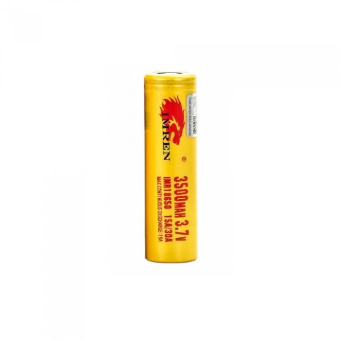 IMR 18650 3.7V 3500mAh 15A/30A Flat Top Battery by Imren